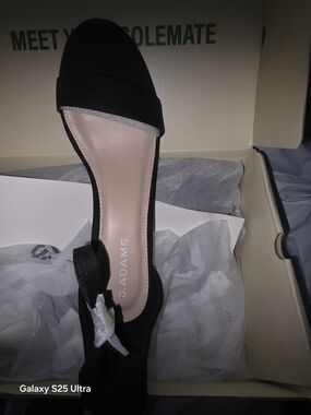 Adams Black Open-Toe Ankle Strap Heel